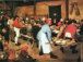 REJTÉLYEK A KÖBÖN - Brueghel: Parasztlakodalom. - A piros tányérhordozónak miért van három lába?