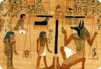 Képrészlet a British Múzeumban őrzött Ani Papyrusból. A csaknem 78 láb hosszúságú Ani Papyrus, az Egyiptomi Halottaskönyv legteljesebb fennmaradt változata (nationalgeographic.com)